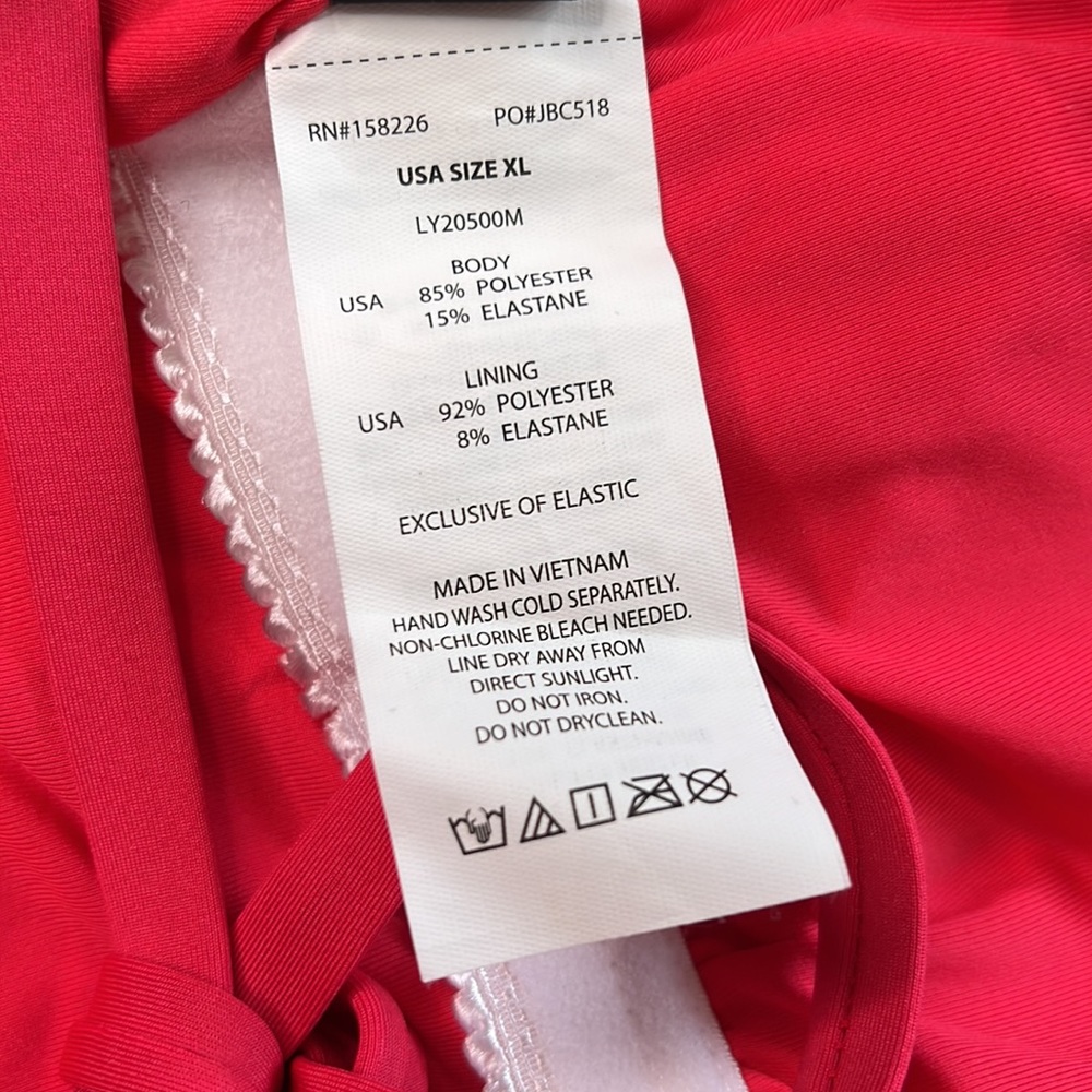 Cherry Tarte One Piece Swimsuit with Plunging Neckline & Cut Out Side Detail NWT - Picture 6 of 6